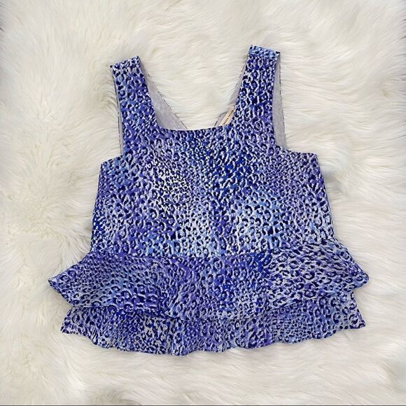 Rebecca Taylor Leopard Silk Top Blouse X Small 0 XS Sleeveless Cocktail - Picture 3 of 9